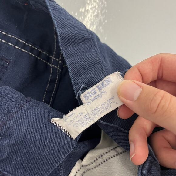 Vintage 70s Big Ben Wrangler Navy Workwear Chinos 30x29 - Picture 6 of 6